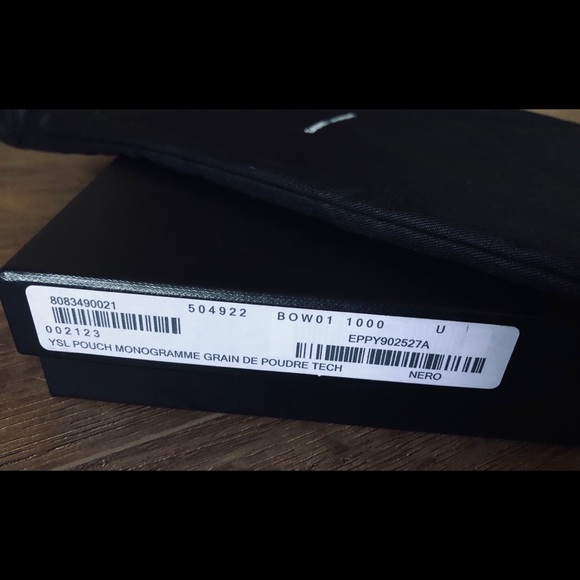 Yves Saint Laurent-AUTHENTIC (NWT/Box) Black Leather & Gold Hardware CLUTCH - Picture 12 of 16
